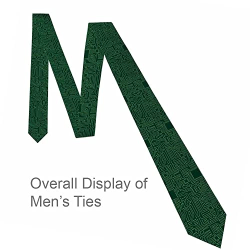 Black Dots Men's Neckties Retro Classic Circle Geometry Men's Tie for Mens Teens Business Work Casual Wedding Party - color: Computer Circuit Board