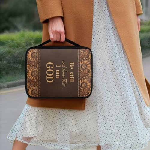 Gifts Polyester Bible Cover With Sturdy And Great Product And Pen Storage For Men And Women - color: Bible Word Sunflower