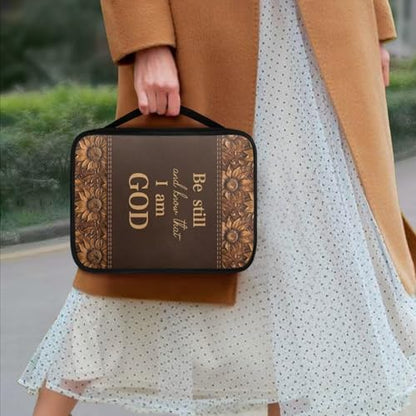 Gifts Polyester Bible Cover With Sturdy And Great Product And Pen Storage For Men And Women - color: Bible Word Sunflower