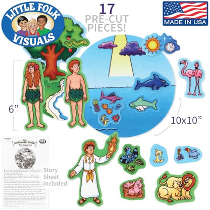 Little Folk Visuals Beginners Bible: Creation Precut Felt Pieces, 17 Pieces Set
