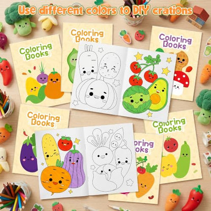 Bulk Vegetable Coloring Books, 24Pcs Mini Drawing Booklet for Kids - style: Vegetable