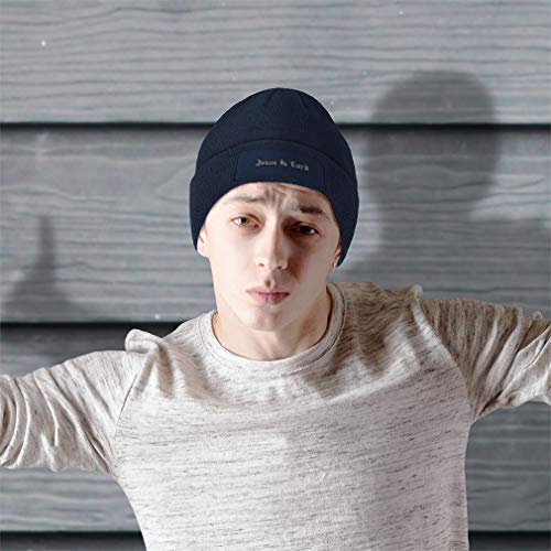 Custom Patch Beanie Blessed Christian Jesus Religious Skull Cap Hats for Men & Women Winter One Size - color: Olive Green