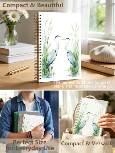 Watercolor Great Blue Heron Notebook Gift Nature Lover for Work - color: Heron b