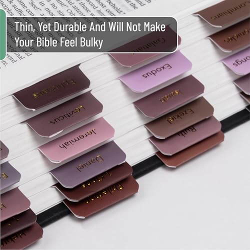 Mr. Pen- Bible Tabs, 75 pcs, Earth Tone, Gold Foil Embossed Lettering - color: Earth Tone