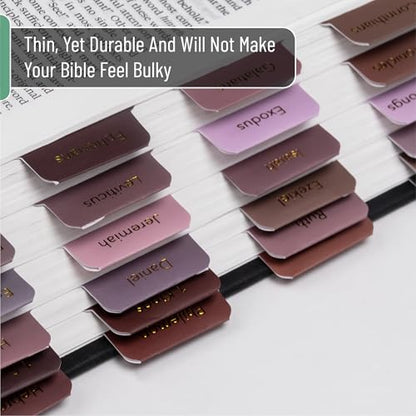 Mr. Pen- Bible Tabs, 75 pcs, Earth Tone, Gold Foil Embossed Lettering - color: Earth Tone