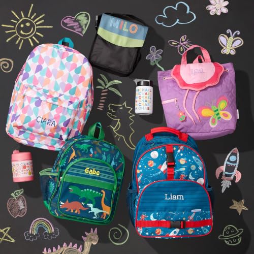 Personalization Universe Kids Backpack - Space Embroidered All Over Print by Stephen Joseph, Perfect for Boys and Girls, Customizable School Bag with Name, Personalized Embroidered Bookbag - style: Space