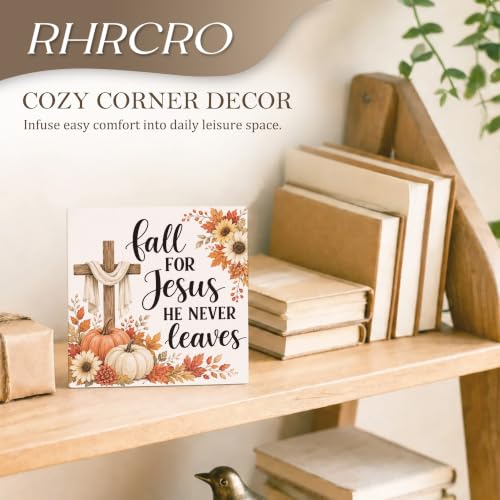 Fall Christian Decor Wooden Box Sign - color: Fall-12