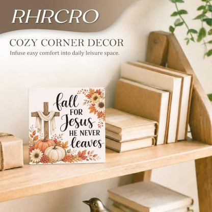 Fall Christian Decor Wooden Box Sign - color: Fall-12