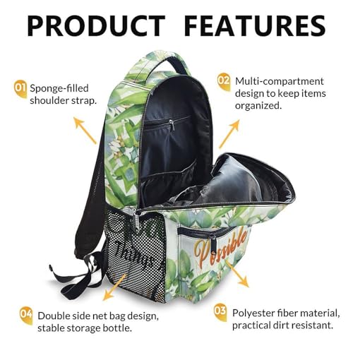 Christian Backpack for Kids Teens Girls Women, Floral School Backpacks for Kindergarten Elementary Middle College - color: Green