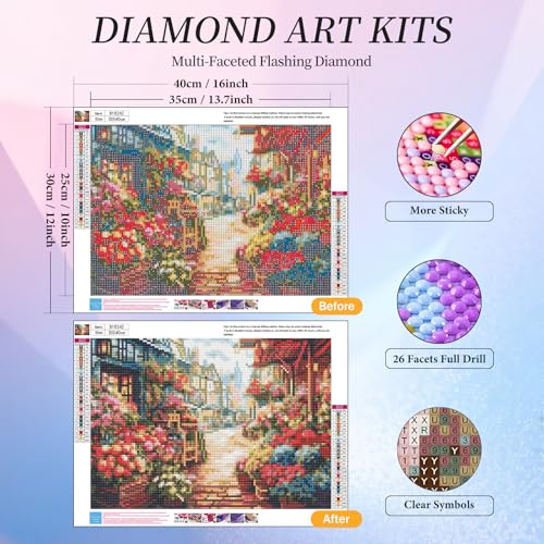 Diamond Art Kits for Adults, Flowers Diamond Painting Kit, 12x16 Inch - color: CYDP1P12