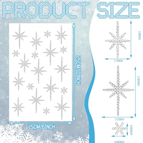 Epakh 84 Pcs Silver Bethlehem Star Sticker Glitter Bling Rhinestone Sticker - color: Silver, size: Bethlehem Star
