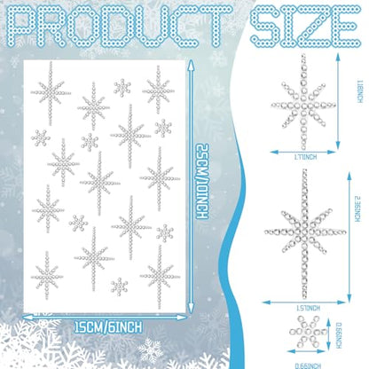 Epakh 84 Pcs Silver Bethlehem Star Sticker Glitter Bling Rhinestone Sticker - color: Silver, size: Bethlehem Star
