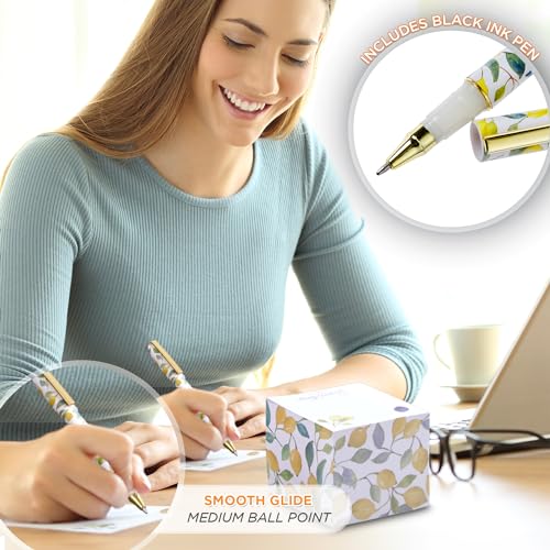 Christian Art Gifts Note Cube & Pen for Women: Rejoice Always Bible Verse - color: Rejoice Always