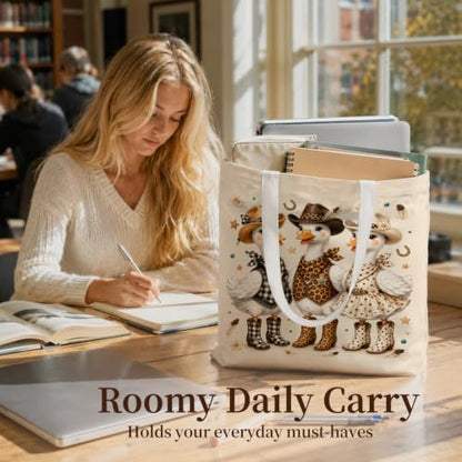 Western Cowgirl Canvas Tote Bag Cowgirl Gifts - color: Western Cowboy Theme 14