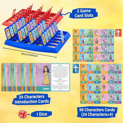 Quilinz Bible Character Mystery Game for Kids, Who I Am Guessing Board Game