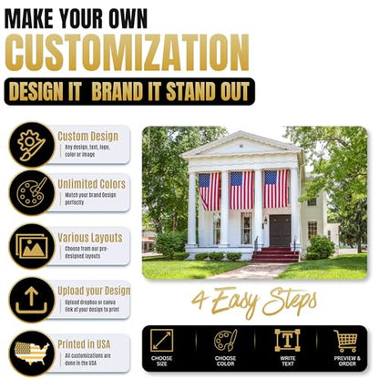 Custom Flag by BCB Print; Personalized Outdoor Flag with Photo Text Logo; 1 x 1 1/2 2x3 3x5 4x6 5x8 FT; HD Print; 2 Grommets; No Pole Hardware; Made in USA Fast Delivery - color: Flag