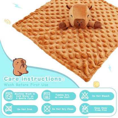 Loveys for Babies, Brown Capybara Baby Security Blankets - color: Brown Capybara