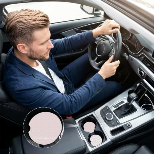 Pink Coquette Car Coasters for Cup Holders, Absorbent Car Coaster for Women - color: Pink Coquette