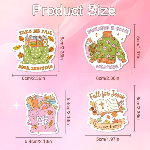 100 Pcs Fall Bookish Stickers for Adult, Vinyl Pumpkin Decals - style: Fall Bookish