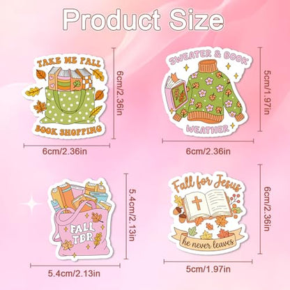 100 Pcs Fall Bookish Stickers for Adult, Vinyl Pumpkin Decals - style: Fall Bookish