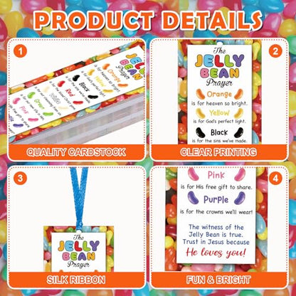 Dispowreath 60 Pcs Jelly Bean Prayer Religious Christian Bookmarks Church - style: Jelly Bean