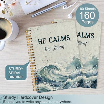 Ocean Christian Spiral Notebook 5.5x8.3 - color: White Ocean Christian