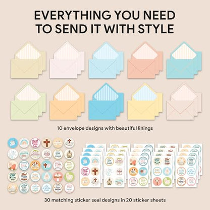 Decorably 120 Pack Inspirational 4x6in Christian Greeting Cards
