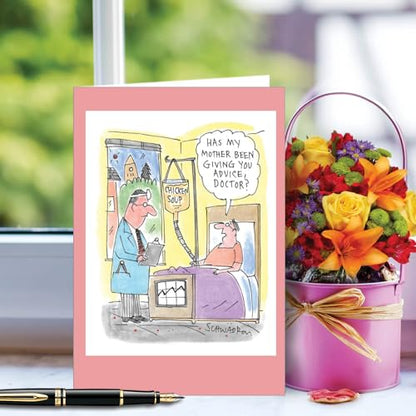NobleWorks Get Well Soon Card Chicken Soup Humor Doctor Advice C7266GWG - style: Chicken Soup I.V.