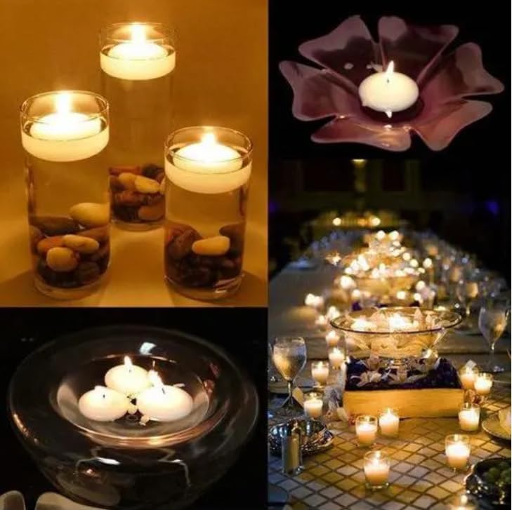 36 Packs 3-Inch unscented White Floating Candles - Ideal for Weddings, Pool Party, Holiday Centerpieces and Events - Odorless, Drip-Free, Long Lasting Burn Time - color: 36Pack-white floating