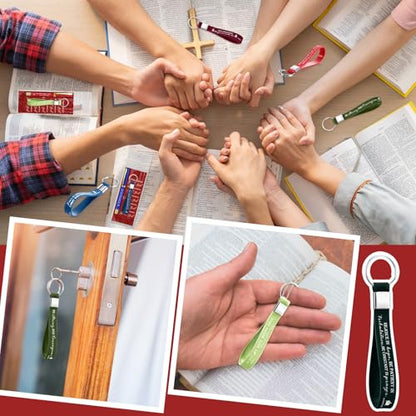 Lincia 30 Sets Christian Gifts for Church Bulk Religious Pen Books of The Bible Bookmark Religious Silicone Keychains for Sunday School Teacher Family Men Women Grandparents Pastor Clergy