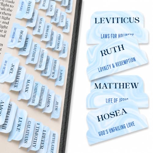 90 Christian Bible Tabs for Women, Men, Kids - Sky Blue Marble - color: Sky Blue Marble
