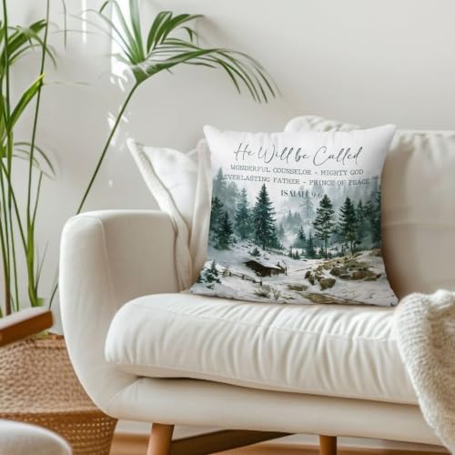 Winter Forest Christian Throw Pillow Covers 18x18 - color: Christian
