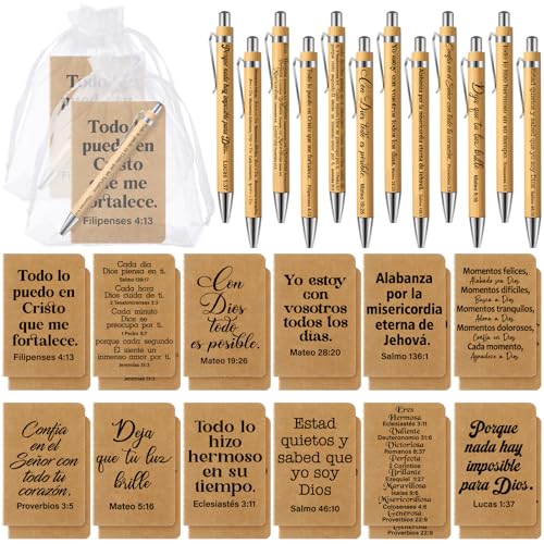 Fuyoooo 72 Pcs Spanish Christian Gift Notebook Set Regalos Cristianos En Español Para Women Men Bible Church Catholic Religious for Back to School Office Sunday School Bible Study Group(Vintage Style) - style: Vintage Style