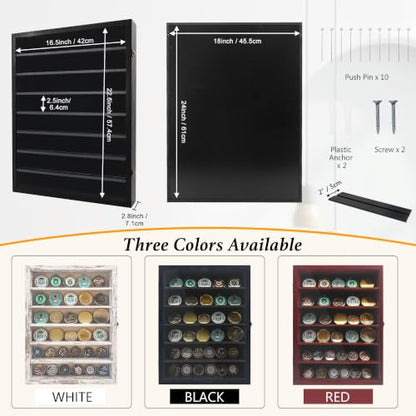 GMFrames 18x24 Wooden Shadow Box Frame with Removable Shelves Deep Display Case for Military Medals Keepsakes Black - color: Black, size: 18x24