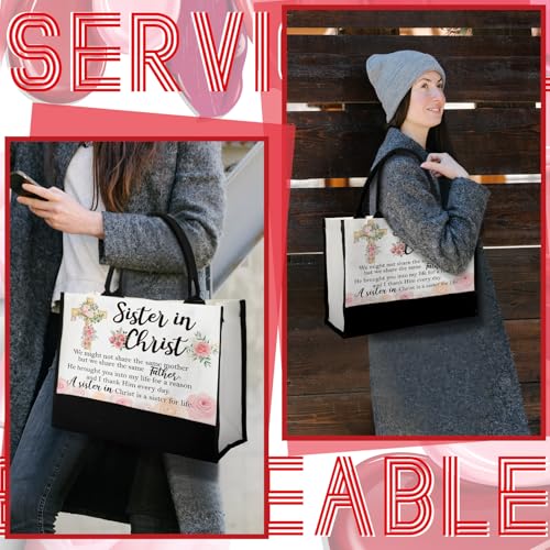 Aliceset 2 Pcs Christian Bible Verse Tote Bags for Women - style: Rose