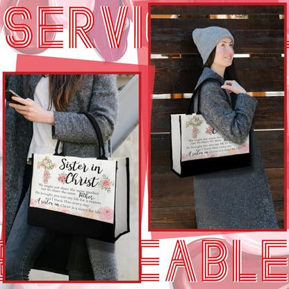Aliceset 2 Pcs Christian Bible Verse Tote Bags for Women - style: Rose