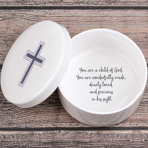 Keepsake First Communion for Girls Boys, Baptism Precious Moments, Jewelry Ceramic Box Plays Child of God, Godchild Birthday Kids Child, Godparent Christmas Gift, Christening Gift and Baby Shower - color: Child of God-1