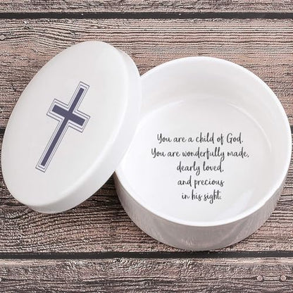Keepsake First Communion for Girls Boys, Baptism Precious Moments, Jewelry Ceramic Box Plays Child of God, Godchild Birthday Kids Child, Godparent Christmas Gift, Christening Gift and Baby Shower - color: Child of God-1