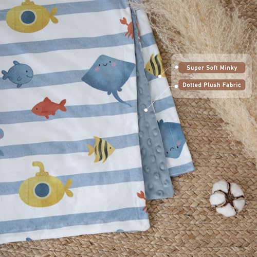 Fleece Baby Blankets for Girls & Boys, Infant Toddler Blanket - color: Blue Ocean
