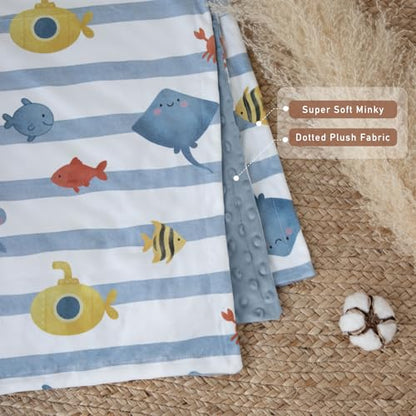 Fleece Baby Blankets for Girls & Boys, Infant Toddler Blanket - color: Blue Ocean