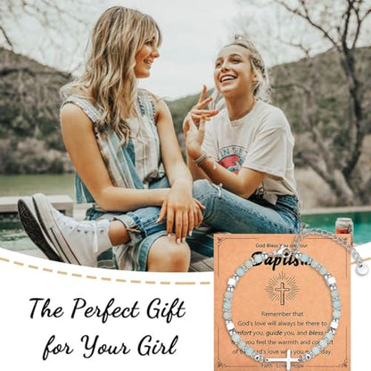 Religious Cross Bracelet for Women Girls, Christian Gifts - color: Baptism