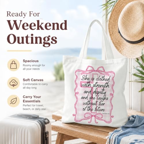Christian Canvas Tote Bag, Bible Verse Reusable Shopping Bag - color: Bible-2
