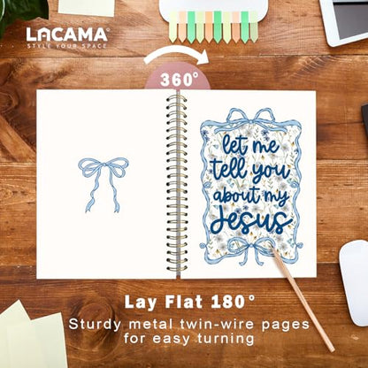 Lacama Christian Gifts for Women Inspirational Gifts for Women, Blue Bible Study Notebook, Prayer Journal for Women, Bible Journal, Cute Let Me Tell You About My Jesus Spiral Notebook - color: Let Me Tell You About My Jesus