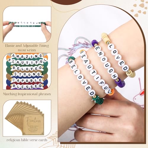 Kenning 24 Set Christian Bracelet for Men Women - color: Dark Color