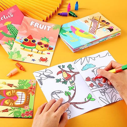 BenLouis 60Pcs Summer Mini Coloring Books Bulk for Kids Party Favors - style: Summer