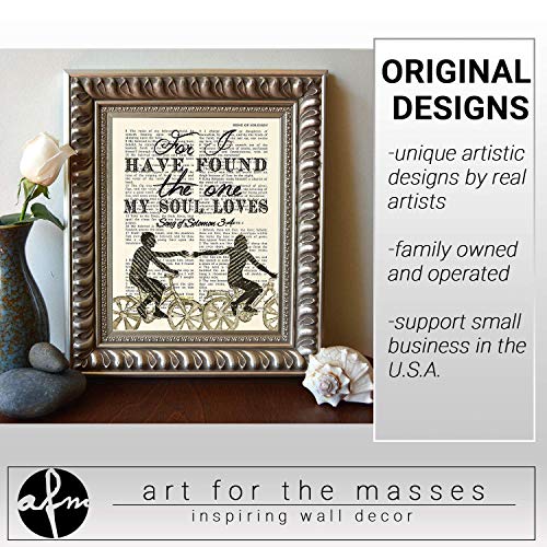 Bible Page, For I Have Found the One My Soul Loves, Song of Solomon 3:4, Christian Art Print, Unframed, Wall Decor Poster, Wedding gift, 8x10 Inches