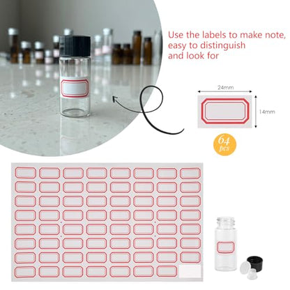 12PCS 10ml Clear Glass Small Vials with Screw Caps & Plastic Stoppers - size: 10ml