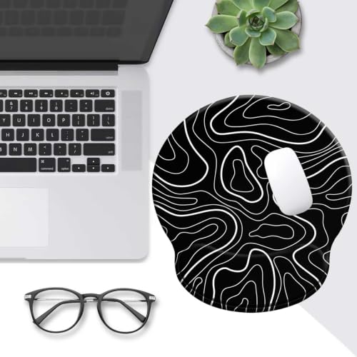 Mouse Pads for Desk, Ergonomic Mouse Pad with Wrist Rest Gaming Mousepad - color: Round-D1