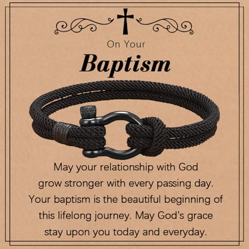 Baptism Gifts for Boys,Braided Rope Cross Bracelet for Kids,First Communion Gifts Boys Christian Christening Graduation - color: Style8