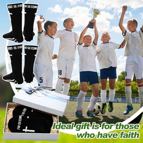 Chicingyou 6 Pairs Cross Grip Soccer Socks Religion Crew Socks - color: Black